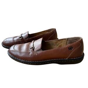 Born Brown Leather Slip On Loafers Comfort Shoes Size 8.5 / 40 Classic Casual